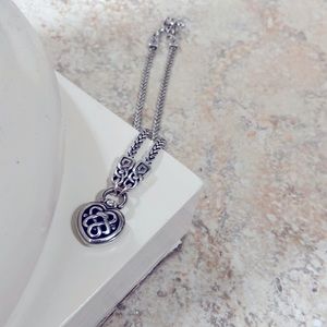 Brighton 30" + 2" Extender Necklace Filigree Reversible Medallion Heart Pendant